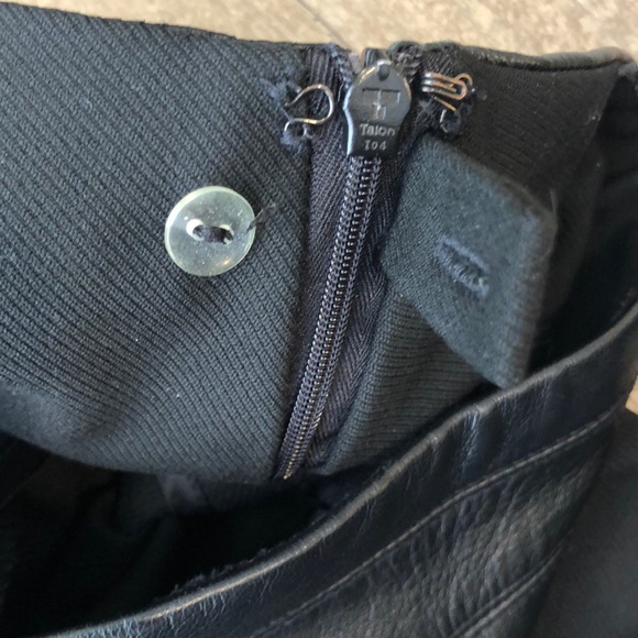 BCBG Leather Waistband Black Dress Trousers - Picture 5 of 9